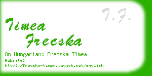 timea frecska business card